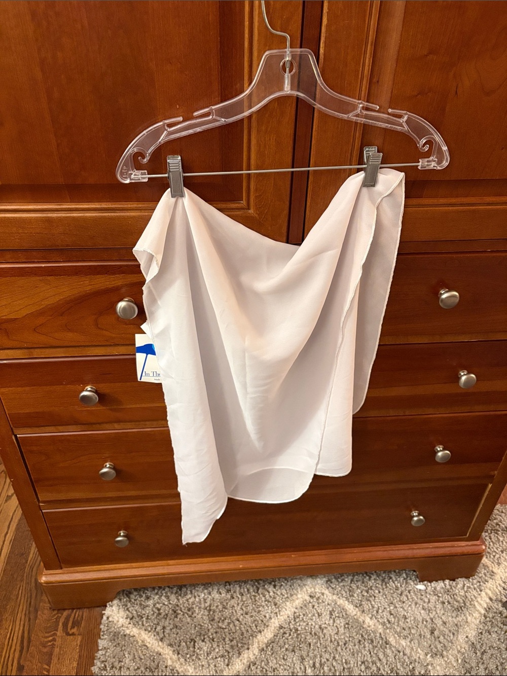 White Satin-Look Sarong for over a bathing suit